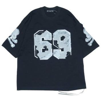 【mastermind JAPAN-マスターマインド ジャパン】"69" DISTRESSED PATCH HALF SLEEVE TEE