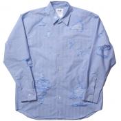 【doublet/ダブレット】DESTROYED STRIPE SHIRT【BLUE/WHT】