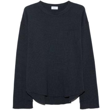 【UNUSED-アンユーズド】Long-sleeve waffle T-shirt【I.BLK】