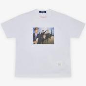 【JUNYAWATANABE MAN-ジュンヤワタナベマン】綿度詰天竺 製品プリント TEE THE FACE BLUR