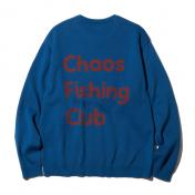 【Chaos Fishing Club-カオスフィッシングクラブ】ROUND LOGO KNIT【BLUE】