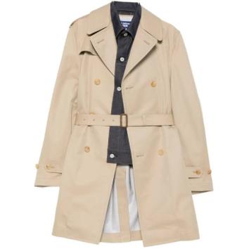 【JUNYAWATANABE MAN-ジュンヤワタナベマン】綿ギャバポリウレタンラミネート×綿デニム コート