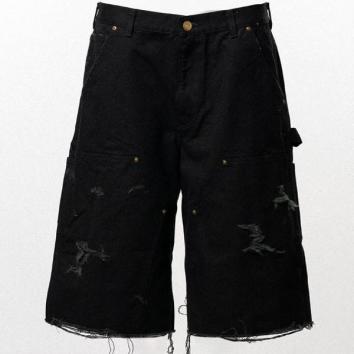 【KAMIYA-カミヤ】BORO Duck Painter Bermuda Pants【BLK】