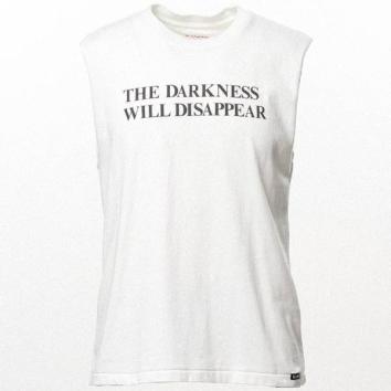 【KAMIYA-カミヤ】Typography Print Sleeveless T-shirt【WHT】