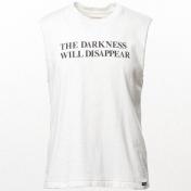 【KAMIYA-カミヤ】Typography Print Sleeveless T-shirt【WHT】