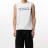 【KAMIYA-カミヤ】Typography Print Sleeveless T-shirt【WHT】