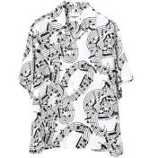 【TheSoloist-ソロイスト】hawaiian shirt.(music note)【WHT】