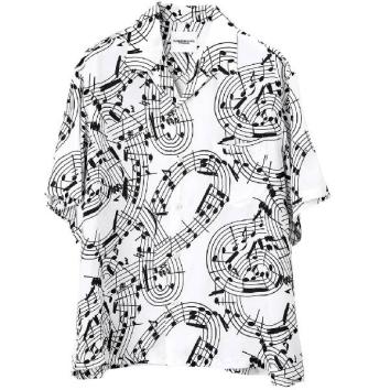 【TheSoloist-ソロイスト】hawaiian shirt.(music note)【WHT】