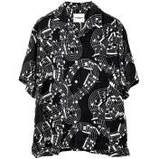 【TheSoloist-ソロイスト】hawaiian shirt.(music note)【BLK】