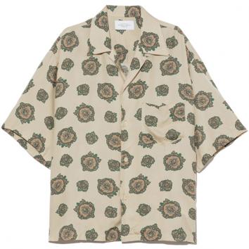 【UNUSED - アンユーズド】Short-sleeve emblem pattern shirt【BEG】