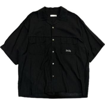 【UNDERCOVER PRE-アンダーカバー プレ】Co/Liボイルワッシャーシームアウト半袖開襟シャツ【BLK】