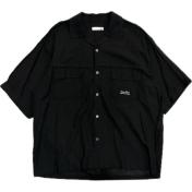 【UNDERCOVER PRE-アンダーカバー プレ】Co/Liボイルワッシャーシームアウト半袖開襟シャツ【BLK】