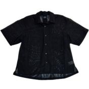 【MAYKAM-メイカム】WIND MESH OPENCOLLAR SHIRT【BLK】