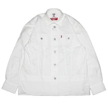 【eYe JUNYAWATANABE MAN-ジュンヤワタナベマン アイ】綿オックス×綿サージ LEVI'S Wネームシャツ 3rd TYPE