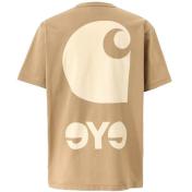 【eYe JUNYAWATANABE MAN-ジュンヤワタナベマン アイ】綿度詰天竺 製品プリント Carhartt Wネーム Tシャツ