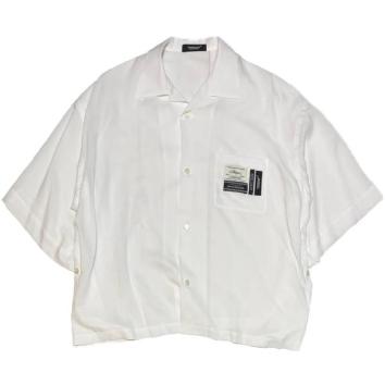 【UNDERCOVER-アンダーカバー】【UNISEX】Ryネームコラージュ半袖開襟BIGシャツ【WHT】