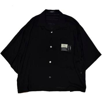 【UNDERCOVER-アンダーカバー】【UNISEX】Ryネームコラージュ半袖開襟BIGシャツ【BLK】