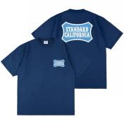 【STANDARD CALIFORNIA-スタンダード カリフォルニア】SD Heavyweight Basic Shield Logo T【NAVY】
