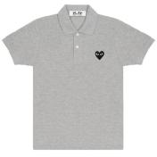 【PLAY COMME des GARCONS】POLO SHIRT BLACK EMBLEM BLACK HEART【GRY】