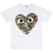 【PLAY COMME des GARCONS】T-SHIRT RED EMBLEM カモ柄【WHT】