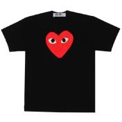 【PLAY COMME des GARCONS】T-SHIRT LOGO PRINT RED HEART【BLK】