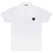 【PLAY COMME des GARCONS】POLO SHIRT BLACK EMBLEM BLACK HEART【WHT】