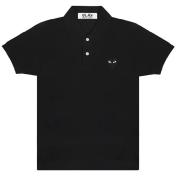【PLAY COMME des GARCONS】POLO SHIRT BLACK EMBLEM BLACK HEART【BLK】