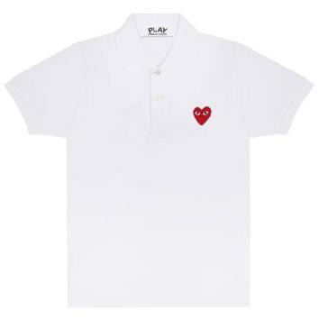 【PLAY COMME des GARCONS】POLO SHIRT RED EMBLEM RED HEART【WHT】