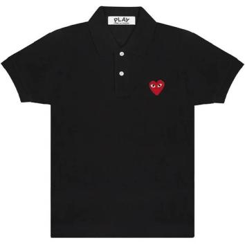 【PLAY COMME des GARCONS】POLO SHIRT RED EMBLEM RED HEART【BLK】