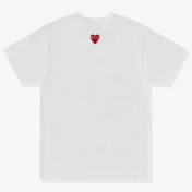 PLAY COMME des GARCONS】 T-SHIRT RED EMBLEM BACK RED HEART【WHT】