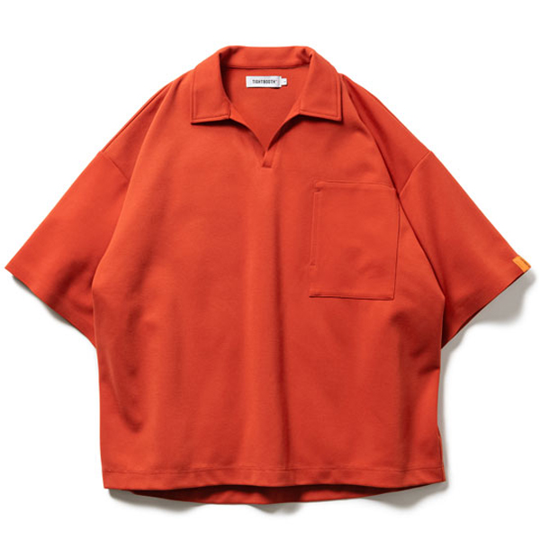 【TIGHTBOOTHPRODUCTION-タイトブースプロダクション】JERSEY OPEN POLO【ORANGE】