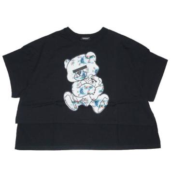 【UNDERCOVER-アンダーカバー】【LADY'S】FRONTSHORTWIDETEE KIEV BEAR【BLK】