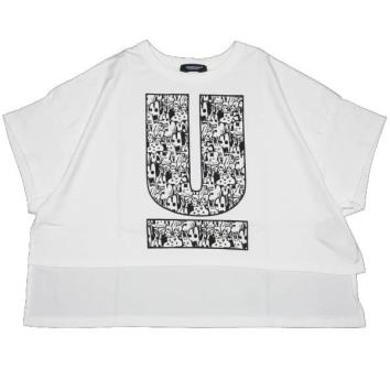 【UNDERCOVER-アンダーカバー】【LADY'S】FRONTSHORTWIDETEE CREATURES U【WHT】