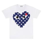 【PLAY COMME des GARCONS】T-SHIRT RED EMBLEM ドット柄【WHT】