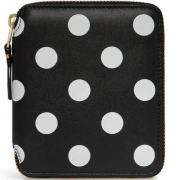 【Wallet COMME des GARCONS-ギャルソン ウォレット】 Polka Dots Printed Full Zip Around Wallet【BLK】