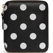 【Wallet COMME des GARCONS-ギャルソン ウォレット】 Polka Dots Printed Full Zip Around Wallet【BLK】