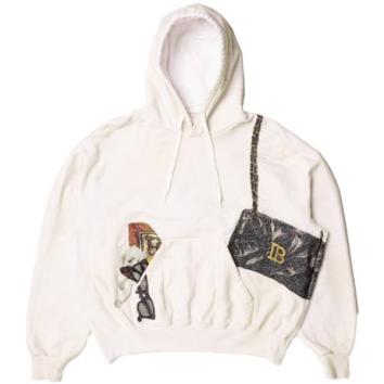 【doublet/ダブレット】TROMPE L’OEIL EMBROIDERY HOODIE【WHT】