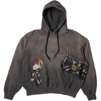 【doublet/ダブレット】TROMPE L’OEIL EMBROIDERY HOODIE【BLK】