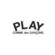 【PLAY COMME des GARCONS】ROUND NECK CARDIGAN BLACK EMBLEM BLACK RHINESTONE【GRY】