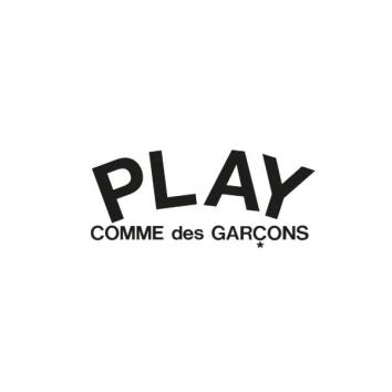 【PLAY COMME des GARCONS】ROUND NECK CARDIGAN BLACK EMBLEM BLACK RHINESTONE【GRY】