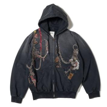 【doublet/ダブレット】EMBROIDERED CHAIN ZIP-UP HOODIE