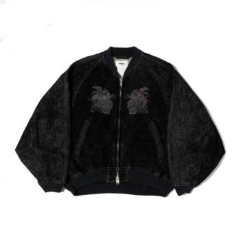 【doublet/ダブレット】FLOCKED DEINM SOUVENIR JACKET【BLK】