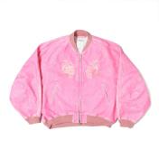 【doublet/ダブレット】FLOCKED DEINM SOUVENIR JACKET【PINK】