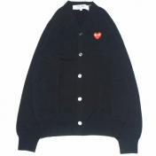 【PLAY COMME des GARCONS】PLAY CARDIGAN RED HEART【BLK】
