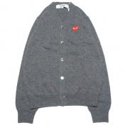 【PLAY COMME des GARCONS】PLAY CARDIGAN RED HEART【GRAY】