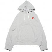 【PLAY COMME des GARCONS】PLAY HOODED SWEATSHIRT RED HEART【GRAY】