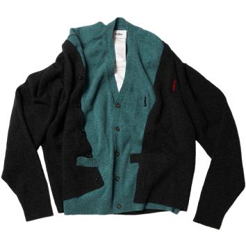 【doublet/ダブレット】UNDRESSED LAYERED KNIT CARDIGAN