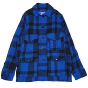 【JUNYAWATANABE MAN-ジュンヤワタナベマン】ウールチェック 製品縮絨 FILSON Wネーム ブルゾン【青/黒】