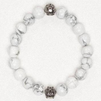 【KAMIYA-カミヤ】"KMY Ball" Natural Stone Blacelet【WHT】