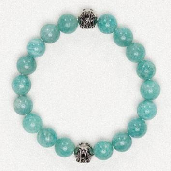 【KAMIYA-カミヤ】"KMY Ball" Natural Stone Blacelet【AQUA】